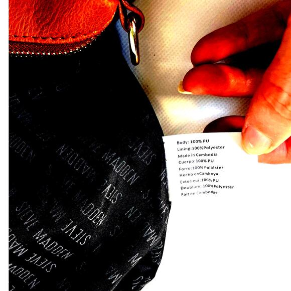 STEVE MADDEN Clutch Purse Wrist Strap Zipper Brown Vegan Leather Classic Minimal - Picture 10 of 12